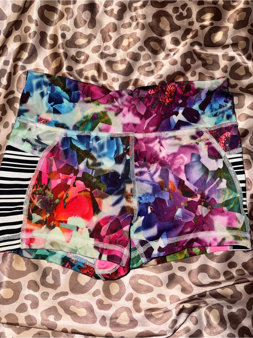 Aeropostale Multicolor Floral & Stripe Athletic Shorts